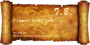 Timmel Brúnó névjegykártya
